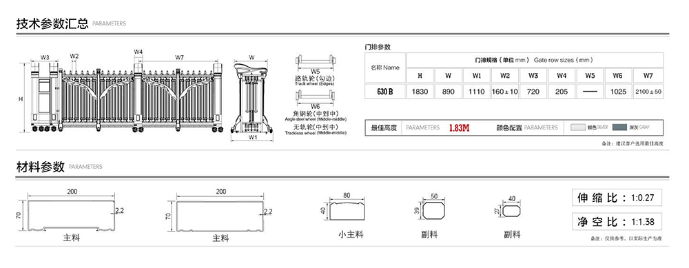 630雄師系列電動(dòng)伸縮門產(chǎn)品參數(shù)